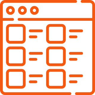 Orange square with faint geometric patterns.
